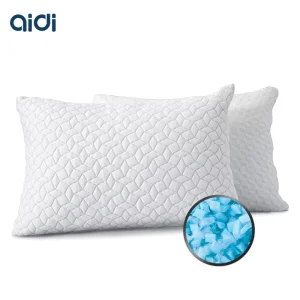 Certified Oeko Tex Shredded Gel Memory Foam Pillow with High Quality Customizable Logo & Packaging Box