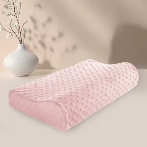 Cervical Neck Pain Bed Sleep Contour Wave Shaped Side Sleeper Ergonomic Memory Foam Filling Solid Leaves Neck Support Pillow