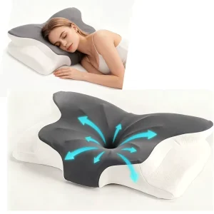 Cervical Pillow Contour Memory Foam Ergonomic Orthopedic Neck Support Pillow Side Back Stomach Sleepers for Neck Pain Relief