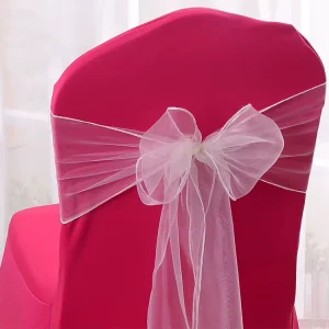 Chair Back Flower Bow Chair Back Decoration Wedding Banquet Hotel Decoration Ribbon Wedding Strap Chair Cover Tie Rope