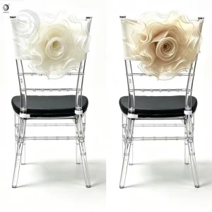 Chair Cover for Wedding Romantic Elastic Chiffon Decoration for Hotel Banquet Chair Sashes