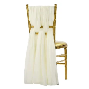 Chair Decoration 5 Pieces Chiffon Chiavari Organza Wedding Tulle Chair Sashes