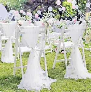 Chair Drapes Wedding Organza Chiffon Chair Sashes for Wedding Chair