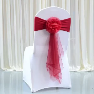 Chair Sash Hotel Banquet Decorative Satin Pastel Spandex Bow Sashes for Wedding Organza Chair Wedding Table Sas