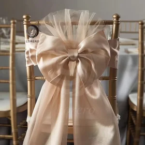 Chair Sashes Bows Satin Banquet Party Blush Chair Cover for Wedding