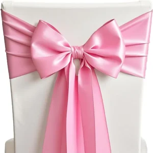 Chair Sashes Satin Chair Bows for Wedding Birthday Party Fiesta Decor