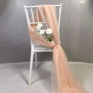 Chair Sashes Wedding Aisle Decorations for Ceremony Chiffon Chair Sash for Wedding Chair Decoration Dusty Rose & Blush