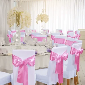 Chair Sashes Wedding Decorative Satin Chair Sashes Ties Pink Chair Sashes