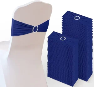 Chair Sashes with Back Cover Buckle Bows for Wedding Decoration Knot Party Event Birthday Banquet Decor Stretch