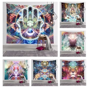 Chakra Tapestry Psychedelic Tapestry Indian Mandala Buddha Wall Hanging Tapestry