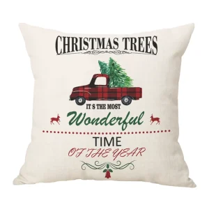 ChamXue Cushion Cover Pillow Case Christmas Pattern Square Polyester Sofa Cushion Covers Holiday Themed Throw Pillow Covers