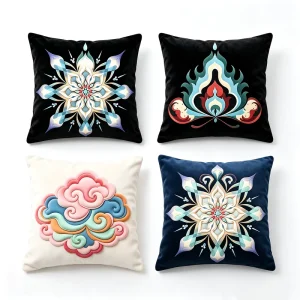 ChamXue Cushion Covers Pillow Cases Throw Pillow Cover for Sofa Bed Soft Comfortable Chinese Traditional Designs Luxury High End