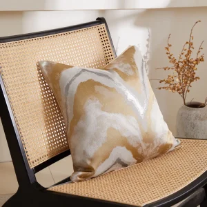 Champagne Golden Geometric Throw Pillow Cover Abstract Pattern for Living Room Sofa Car or Party Decor