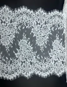 Chantilly Lace Fabric Handmade Crochet French Lace for Wedding Design Corded Lace