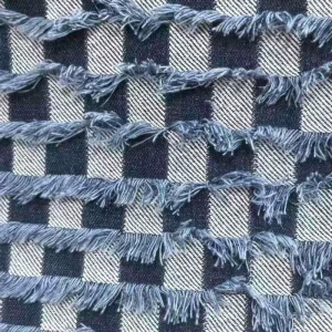 Checkerboard Printed Eco Friendly Woven Durable Jacquard Denim Fabric (Polyester/Cotton) for Boys and Girls Denim Clothing
