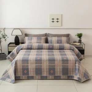 Checkered Cotton Bedding Set Four piece Duvet Cover Set