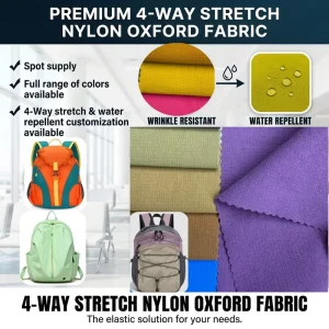 Checkered Four Side Elastic Abrasion Resistant Nylon Oxford Fabric for Handbags Backpacks Luggage Sportswear