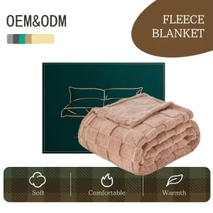 Checkered Raschel Flannel Fleece 100% Polyester Lightweight Plush Throw Blanket for Home Outdoor Use