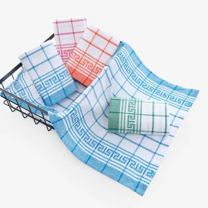 Checkered Waffle Weave Cotton Kitchen Towel Set for Kitchen Accessories