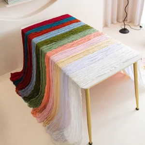 Cheese Cloth Table Linens Gauze Wedding Table Cloth Runner for Wedding Decoration