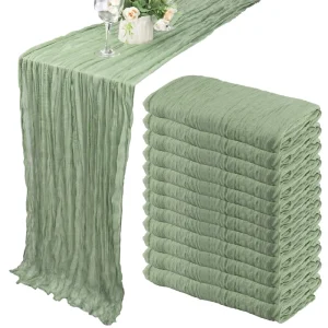 Cheesecloth Table Runner Boho Gauze Table Runner Long Romantic Table Runners for Wedding Bridal Birthday Party Table Decor