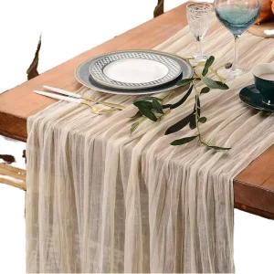 Cheesecloth Table Runner Sage Green Boho Dining Wedding Party Event Decoration Fabric Table Runner