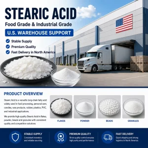Chemical Manufacturer High Quality Organic Intermediates White Powder Stearic Acid CAS 57 11 4 for Soap Cosmetics Candles