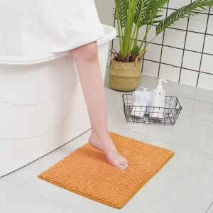 Chenille Bath Mat for Small Space Compact Size Soft Bathroom Rug