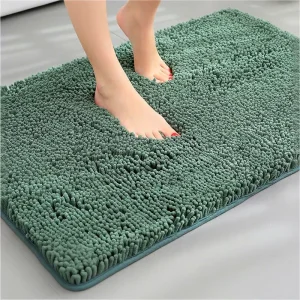 Chenille Bathroom Floor Mat Absorbent Non Slip Entrance Mat Shower Door Mat Machine Washable Machine Weaving