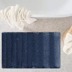 Chenille Bathroom Non Slip Bath Mat for Shower Area with Non Slip Backing