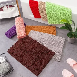 Chenille Bathroom Rug Mat Luxury Extra Thick and Soft Shaggy Microfiber Bath Rugs Non Slip Machine Washable Plush Mats