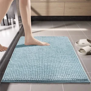 Chenille Bathroom Rugs Mat Non Slip Bath Mat for Bathroom Floor & Bathtub Washable Soft Shower Shag Bath Rugs