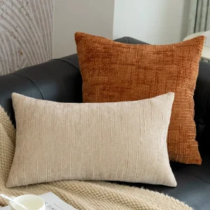 Chenille Jacquard Cushion Covers Minimalist Texture Solid Sofa Throw Pillow Covers for Bedroom Living Room