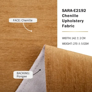 Chenille Sofa Fabric 270gsm 145cm Jacquard Home Upholstery for Modern Furniture SARA E2192