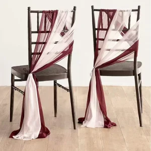 Chiffon Chair Sashes for Wedding Aisle Chair Decorations Sashes for Chair Covers Wedding Aisle Decor for Ceremony Party Banquet