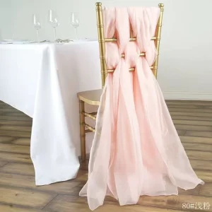 Chiffon Chair Sashes for Wedding Ceremony Aisle Chair Decoration, Campsite Green & Sag for Party