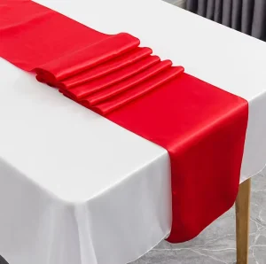 Chiffon Table Runner Washable Luxurious Custom Party Red Table Runner for Wedding