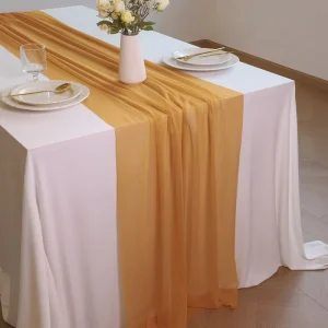 Chiffon Table Runner for Wedding Event Baby Shower Party Decor Chiffon Fabric White Green Burgundy Decorative Table Runner