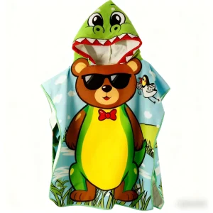 Child Animal Print Woven Microfiber Quick Dry Compressed Square Rectangle Beach Bath Swimming Pool Changing Towel Bedroom