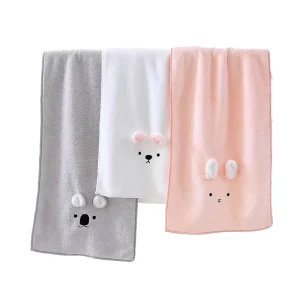 Child Home Cute Cartoon Sports Hair Dry Bath Towel Quick Drying Absorbent Disposable Microfiber Woven Technic Gym