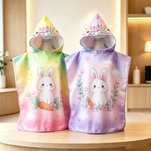 Child Hooded Beach Towel Bath Custom Pool Towel Kids Hooded Multi-purpose Towel Poncho
