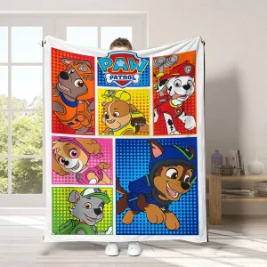 Children’s Cartoon Flannel Throw Blanket Soft Printed Four Seasons Lightweight for Bed Couch Office and Nap Use