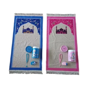 Children’s Muslim Prayer Mat with Camera and Tasbih Perfect for Daily Prayers