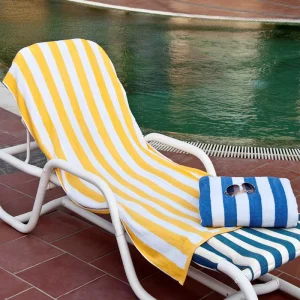 China 100% Cotton Custom Beach Towels Stripe Foldable Sand Free Pool Towel Beach Towel