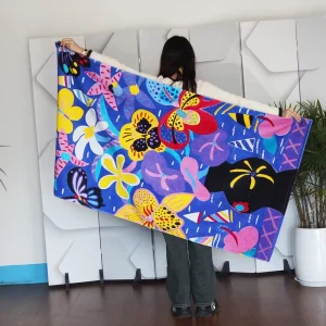 China 100% Cotton Cut Velour Print Custom Beach Towels Custom Foldable Sand Free Pool Towel Beach Towel