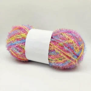 China 100% Polyester Shiny Yarn Glitter Fancy Feather Yarn for Knitting Sweater Blended Yarn for Crochet