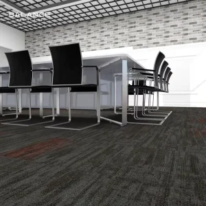 China Custom Plain Modern Pattern Carpet Tiles Alfombras Commercial Karpet Fireproof Loop Pile Pvc Modular Carpet