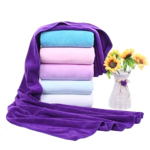 China Customized Logo Large Soft Microfiber Towel Drying for Hair Salon Bath