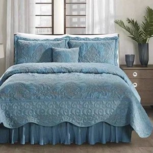 China Export Luxury King Size Quilt Bed Sheet Bedding Sets Hotel and Matching Curtains
