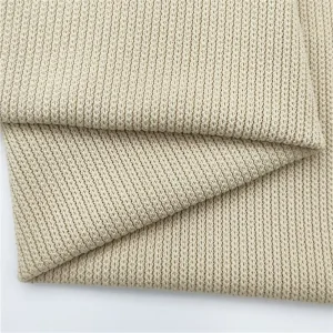 China Factory 100% Polyester Poly Spandex 320GSM Memory Heavyweight Knit Rib Jacquard Fabric for Winter Coat and Curtain Garment